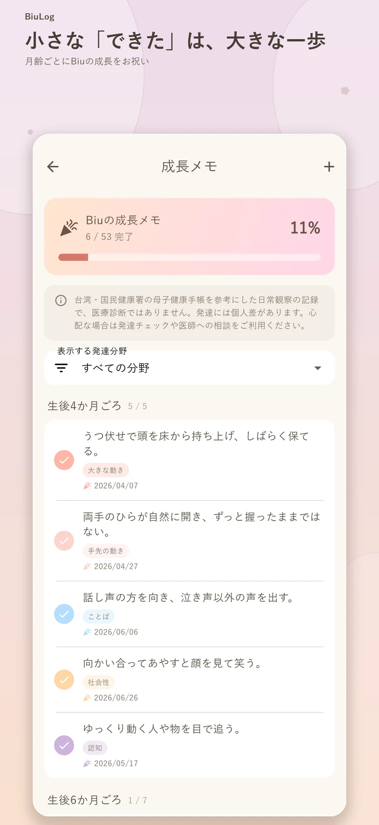 成長マイルストーン